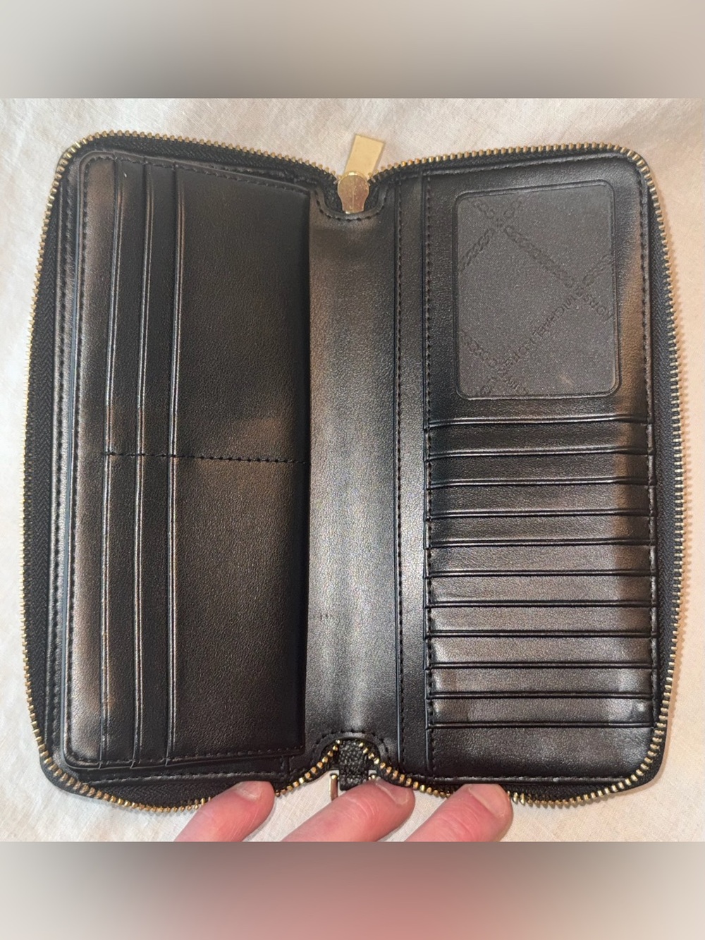 Michael Kors Black Saffiano Leather Zip Around Wristlet Wallet - Picture 7 of 14
